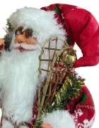 Procart Mos craciun 45 cm figurina pentru interior imprimeu reni