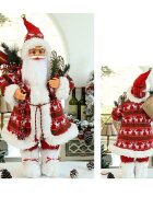 Procart Mos craciun 45 cm figurina pentru interior imprimeu reni