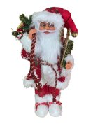 Procart Mos craciun 45 cm figurina pentru interior imprimeu reni
