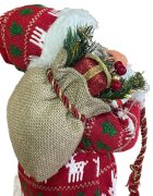 Procart Mos craciun 45 cm figurina pentru interior imprimeu reni