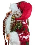Procart Mos craciun 45 cm figurina pentru interior imprimeu reni
