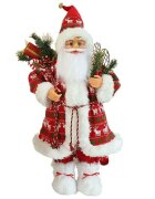 Procart Mos craciun 45 cm figurina pentru interior imprimeu reni