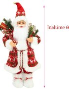 Procart Mos craciun 60 cm figurina decorativa saculet cadouri caciula cu clopotel