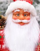 Procart Mos craciun 60 cm figurina decorativa saculet cadouri caciula cu clopotel