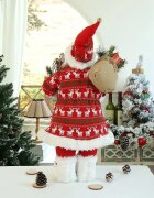 Procart Mos craciun 60 cm figurina decorativa saculet cadouri caciula cu clopotel