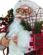 Procart Mos craciun 60 cm figurina decorativa saculet cadouri caciula cu clopotel