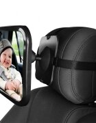 Procart Oglinda auto pentru supraveghere bebelusi rotire 360 grade fixare tetiera 30x19 cm