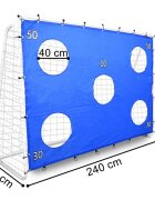 Procart Poarta de fotbal cu 5 tinte pentru antrenament 240x150x90 cm profil 32 mm otel albalbastru