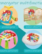 Procart Premergator interactiv multifunctional masuta activitati efecte sonore maner reglare inaltime 2 viteze ajustabile