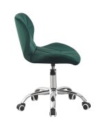 Procart Scaun birou stil scandinav tapiterie catifea reglabil pe inaltime baza otel cromat verde