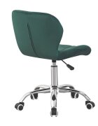 Procart Scaun birou stil scandinav tapiterie catifea reglabil pe inaltime baza otel cromat verde