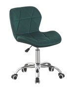Procart Scaun birou stil scandinav tapiterie catifea reglabil pe inaltime baza otel cromat verde