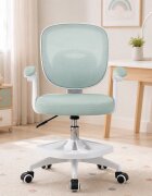 Procart Scaun de birou ergonomic pentru copii si adolescenti verde menta reglabil pe inaltime suport picioare