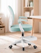 Procart Scaun de birou ergonomic pentru copii si adolescenti verde menta reglabil pe inaltime suport picioare