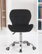 Procart Scaun de birou in stil scandinav inaltime 72-84 cm roti mobile cauciucate baza otel cromat velur negru