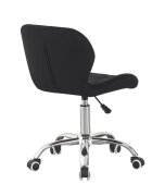 Procart Scaun de birou in stil scandinav inaltime 72-84 cm roti mobile cauciucate baza otel cromat velur negru