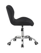 Procart Scaun de birou in stil scandinav inaltime 72-84 cm roti mobile cauciucate baza otel cromat velur negru