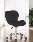 Procart Scaun de birou in stil scandinav inaltime 72-84 cm roti mobile cauciucate baza otel cromat velur negru