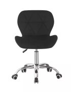 Procart Scaun de birou in stil scandinav inaltime 72-84 cm roti mobile cauciucate baza otel cromat velur negru