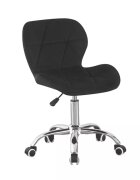 Procart Scaun de birou in stil scandinav inaltime 72-84 cm roti mobile cauciucate baza otel cromat velur negru