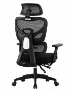 Procart Scaun ergonomic de birou cu suport picioare retractabil tetiera si suport lombar reglabile mesh negru