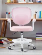 Procart Scaun ergonomic de birou inaltime reglabila 78-90 cm suport picioare mesh roz