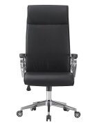 Procart Scaun ergonomic de birou piele ecologica inaltime reglabila baza si manere otel cromat negru