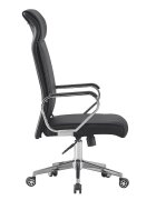 Procart Scaun ergonomic de birou piele ecologica inaltime reglabila baza si manere otel cromat negru