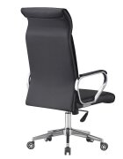 Procart Scaun ergonomic de birou piele ecologica inaltime reglabila baza si manere otel cromat negru