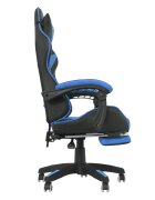 Procart Scaun ergonomic de gaming tetiera suport retractabil picioare sport lombar inaltime reglabila negru albastru