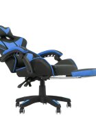Procart Scaun ergonomic de gaming tetiera suport retractabil picioare sport lombar inaltime reglabila negru albastru