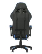 Procart Scaun ergonomic de gaming tetiera suport retractabil picioare sport lombar inaltime reglabila negru albastru