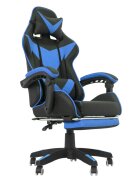 Procart Scaun ergonomic de gaming tetiera suport retractabil picioare sport lombar inaltime reglabila negru albastru