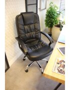 Procart Scaun ergonomic directorial inaltime reglabila 108-118 cm rotativ maxim 150 kg negru