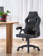 Procart Scaun ergonomic gaming inaltime reglabila tetiera si cotiere capitonate maxim 150 kg rotire 360 grade pvc si mesh