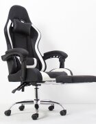Procart Scaun ergonomic pentru gaming cotiere tetiera suport lombar spatar rabatabil suport picioare inaltime reglabila