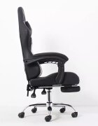 Procart Scaun ergonomic pentru gaming cotiere tetiera suport lombar spatar rabatabil suport picioare inaltime reglabila