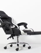 Procart Scaun ergonomic pentru gaming cotiere tetiera suport lombar spatar rabatabil suport picioare inaltime reglabila
