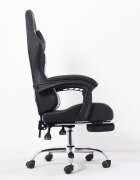 Procart Scaun ergonomic pentru gaming cotiere tetiera suport lombar spatar rabatabil suport picioare inaltime reglabila