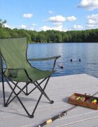 Procart Scaun pentru camping pliabil si portabil suport pahar 50x82x80 cm verde