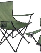 Procart Scaun pentru camping pliabil si portabil suport pahar 50x82x80 cm verde