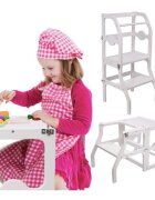 Procart Scaun pliabil pentru copii inaltator din lemn 2 in 1 scaun si masa learning tower