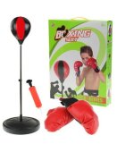 Procart Set de box pentru copii manusi si para box pompa pentru umflat inaltime relgabila 70-106 cm