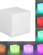 Procart Taburet tip cub iluminat led 40x40 cm 16 culori 4 moduri control telecomanda
