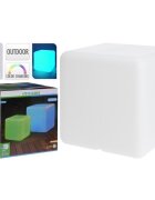 Procart Taburet tip cub iluminat led 40x40 cm 16 culori 4 moduri control telecomanda