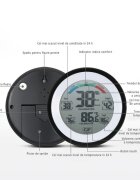 Procart Termometru cu higrometru digital display lcd control touch 9 cm negru
