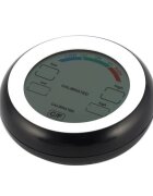 Procart Termometru cu higrometru digital display lcd control touch 9 cm negru