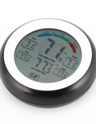 Procart Termometru cu higrometru digital display lcd control touch 9 cm negru