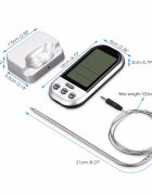 Procart Termometru digital de bucatarie prevazut cu sonda citire instantanee wireless ecran lcd