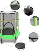 Procart Trambulina copii diametru 140 cm maxim 45 kg cu plasa de protectie scara acces verde
